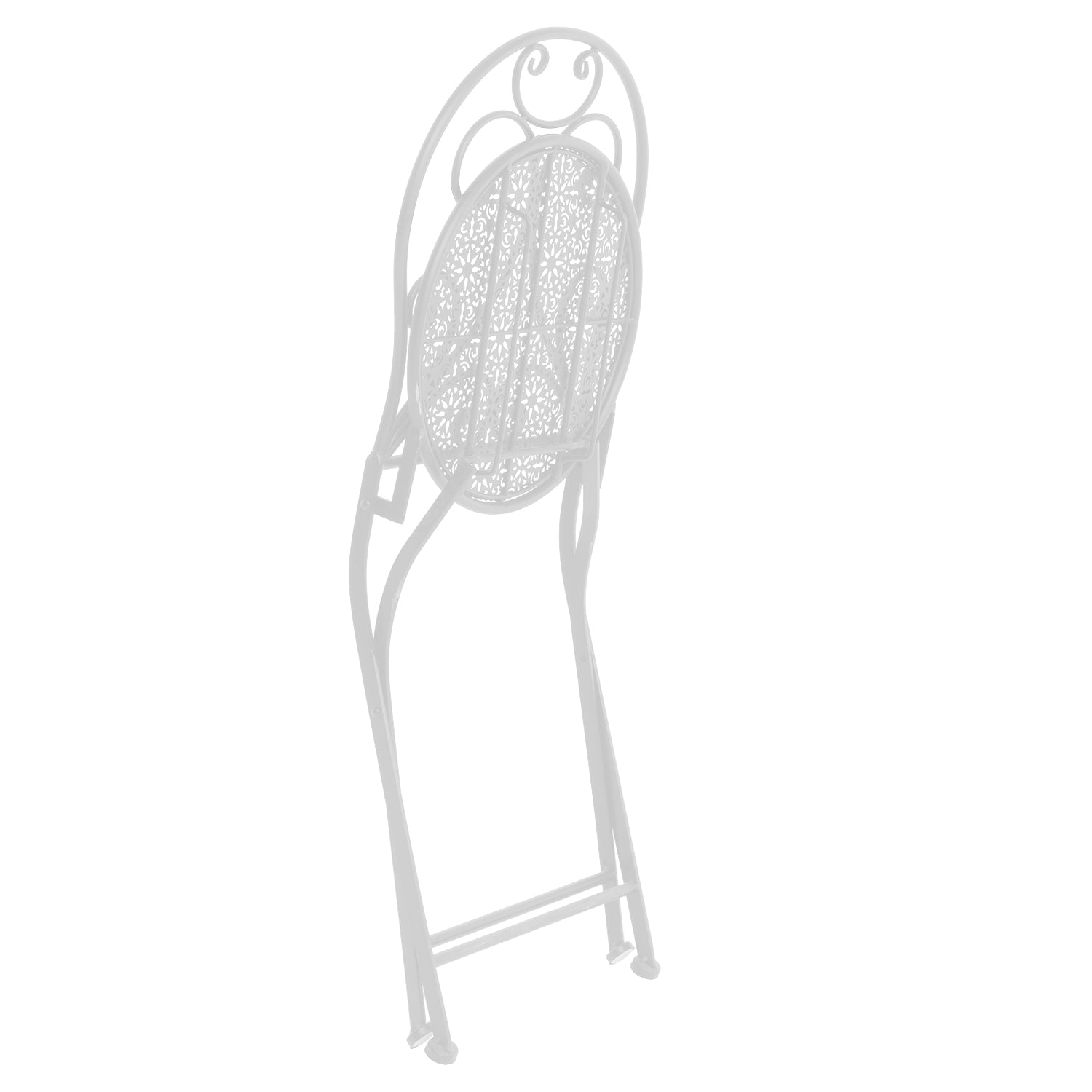 VESTIAMO CASA GIARDINO - Set giardino Bistrot tavolo rotondo 60 cm e 2 sedie pieghevoli in metallo Bianco
